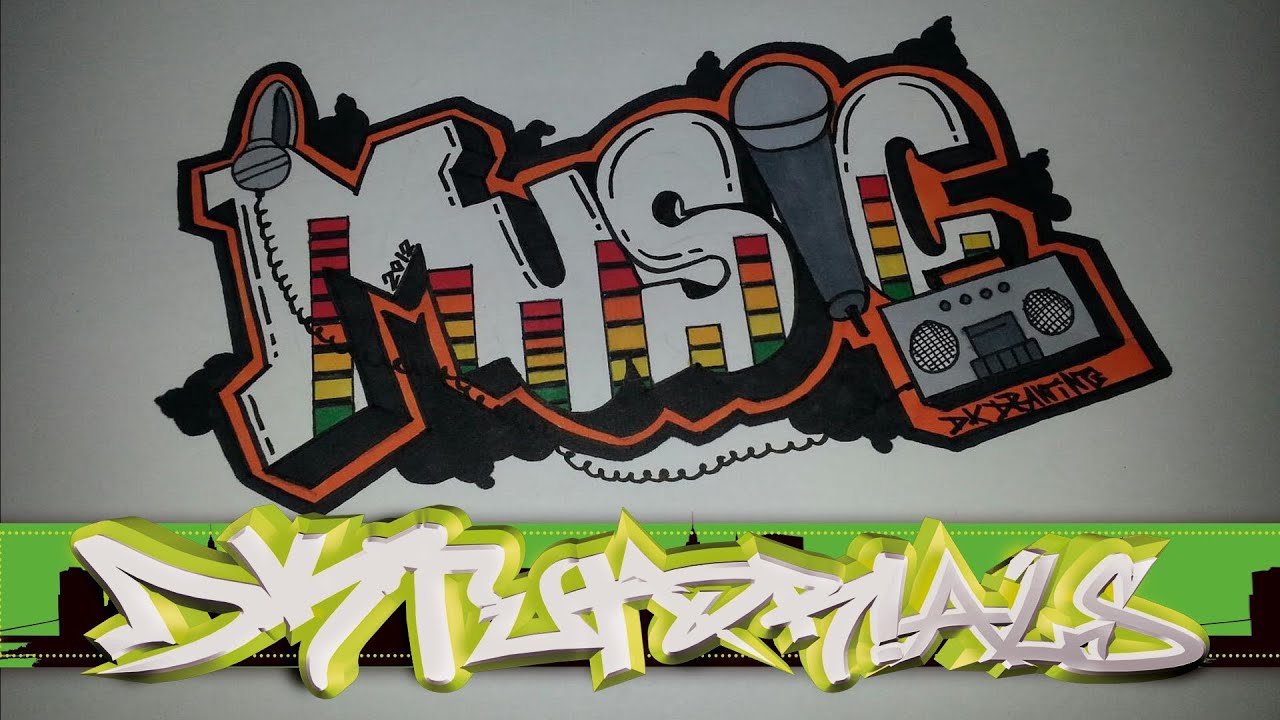 Step by step how to draw graffiti letters Music YouTube