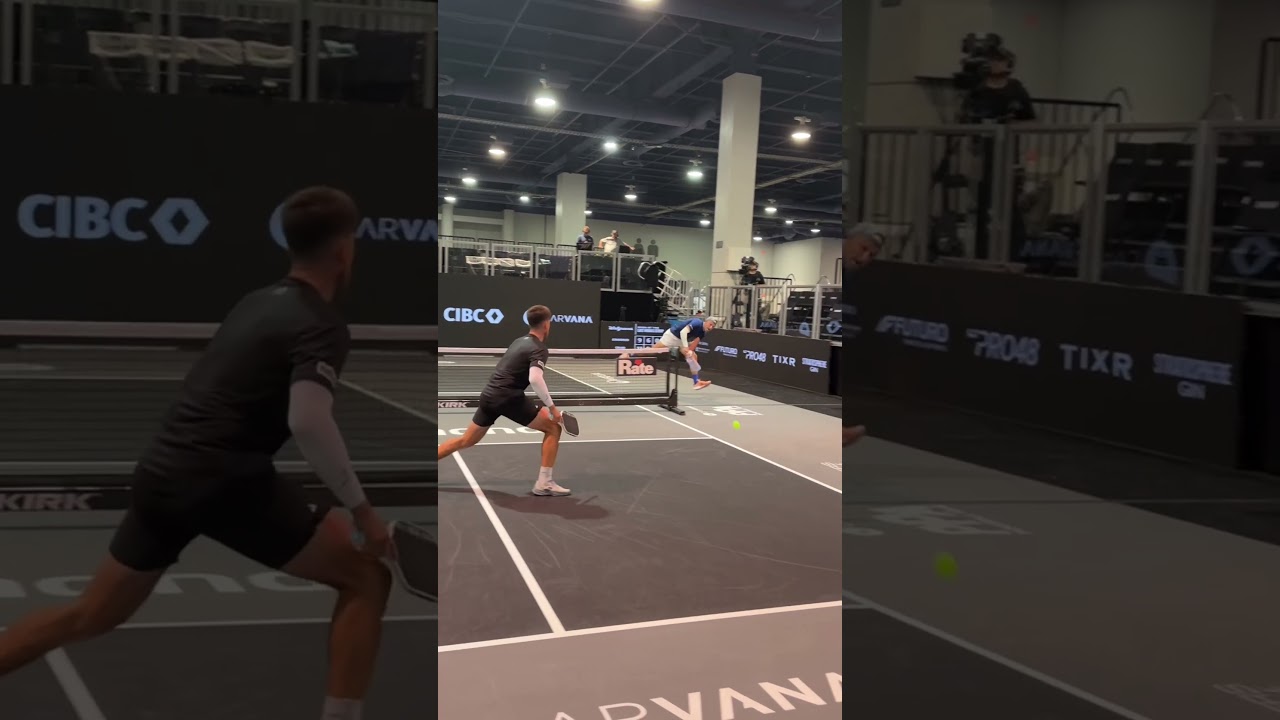 This pickleball around the post is INSANE 😧 How did he hit this shot?!