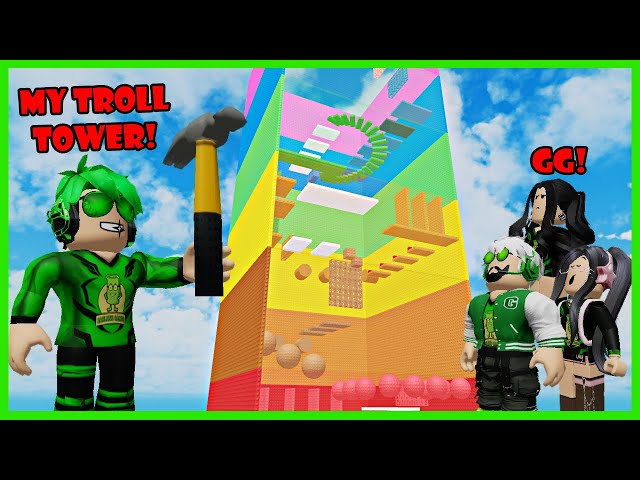 Aku Berhasil Bangun Troll Tower Obby Milikku Sendiri - Roblox Buid A Tower