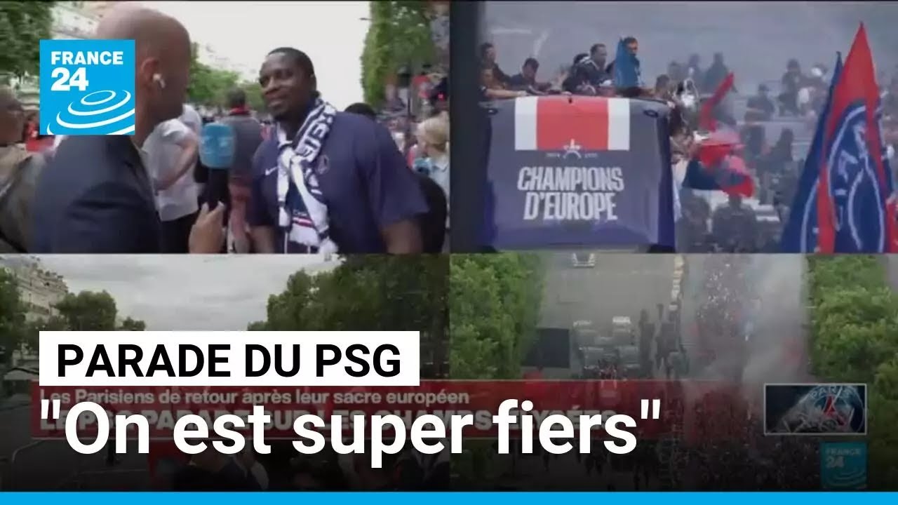 Champions d'Europe : les fans accueillent les joueurs du PSG sur les Champs-Elysées • FRANCE 24