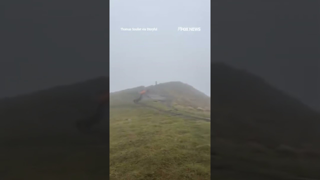 BLOWN AWAY: Man battles EXTREME wind atop French mountain #shorts #viral #foxnews #world #news