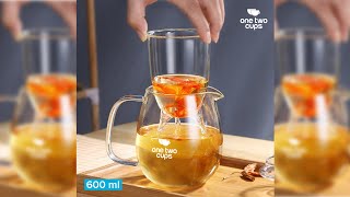 Pratinjau video produk One Two Cups Teko Pitcher Teh Chinese Tea Tahan Panas Api with Filter 600ml - K77