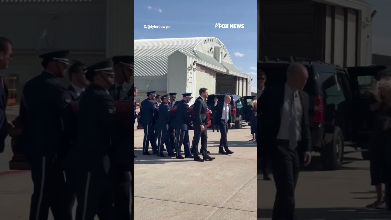 WATCH: JD Vance escorted Charlie Kirk’s casket aboard Air Force Two on Thursday #shorts #usa #news