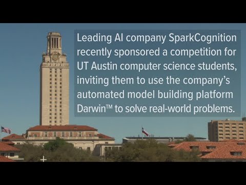 Global AI company, SparkCognition, hosted a competition with $15,000 worth of scholarship prizes for students during the Spring 2019 semester at the University of Texas at Austin. The teams were tasked to use Darwin, an automated model building platform, to solve a real-world problem. Global AI company, SparkCognition, hosted a competition with $15,000 worth of scholarship prizes for students during the Spring 2019 semester at the University of Texas at Austin. The teams were tasked to use Darwin, an automated model building platform, to solve a real-world problem.
