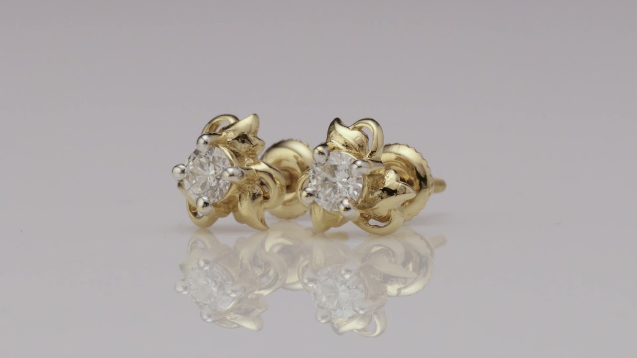 Tiny Floret Diamond  Baby Earrings