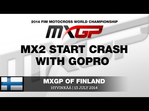 MXGP of Finland 2014 MX2 Start Crash with GoPro - Motocross 