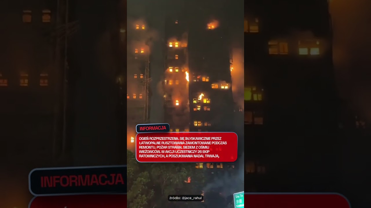 OLBRZYMI POŻAR W HONGKONGU