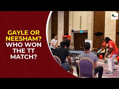 IPL 2020: Chris Gayle face Jimme Neesham in a friendly TT match. Who had the last laugh? IPL 2020: Chris Gayle face Jimme Neesham in a friendly TT match. Who had the last laugh?