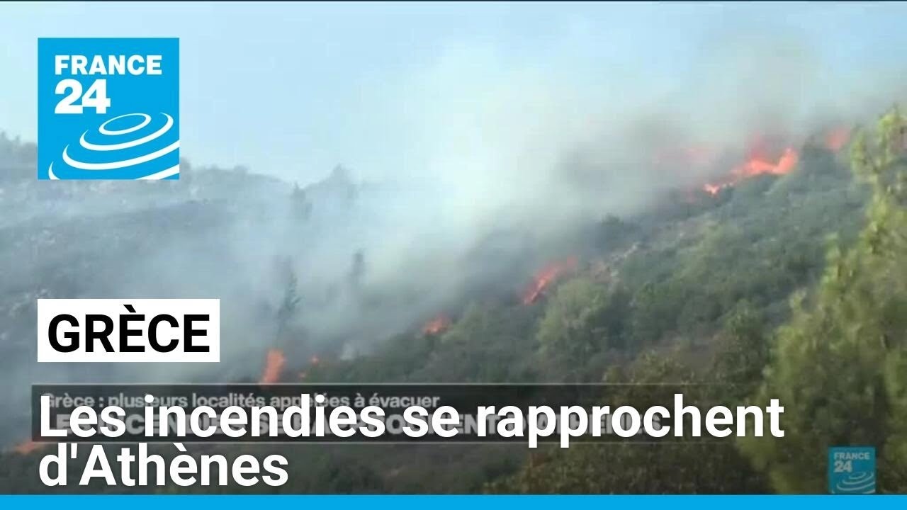 En Grèce, les incendies se rapprochent d'Athènes • FRANCE 24