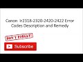 Canon Ir 2422 All Error Codes Description and Remedy