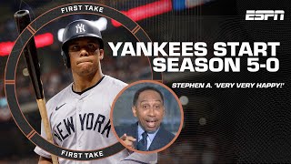Stephen A. 'VERY VERY HAPPY' with Yankees 5-0 start to the MLB season! 🙌😁 | First Take
