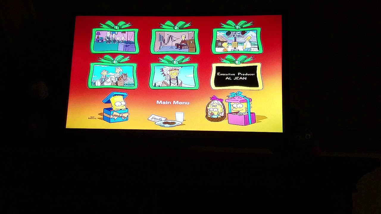 The Simpsons Christmas Dvd Menu Walkthrough All christmas videos in one pla...