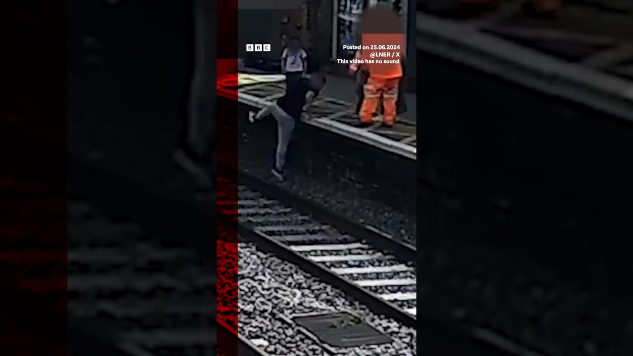 Boy rescued from tracks moments before high speed train passes. #Railway #Nottinghamshire #BBCNews