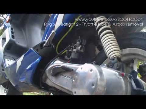 How To Remove Throttle Cable & Airbox from 50cc Peugeot ... moped vacuum hose diagram 