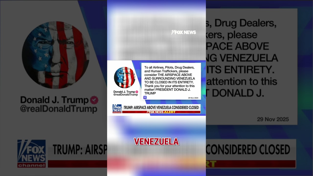 BREAKING: Trump closes airspace over Venezuela #shorts #foxnews #trump