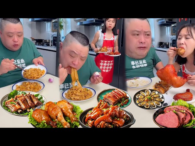 小氣老公吃獨食的毛病又犯了，等他吃飽我拿出大燒雞，他氣哭了【胖嫂美食】