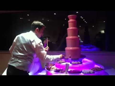 Pink chocolate fountain - YouTube