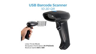 Taffware USB Barcode Scanner 2D QR 1D - YK-MK30 - Black - 1