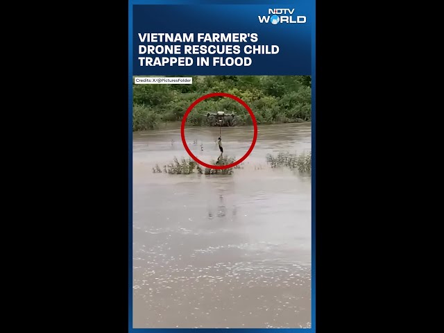 Vietnam Farmer's Drone Rescues Child Trapped In Flood