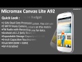 MICROMAX A92 CANVAS LITE Price Specification Review with 1 GHz Dual Core Processor