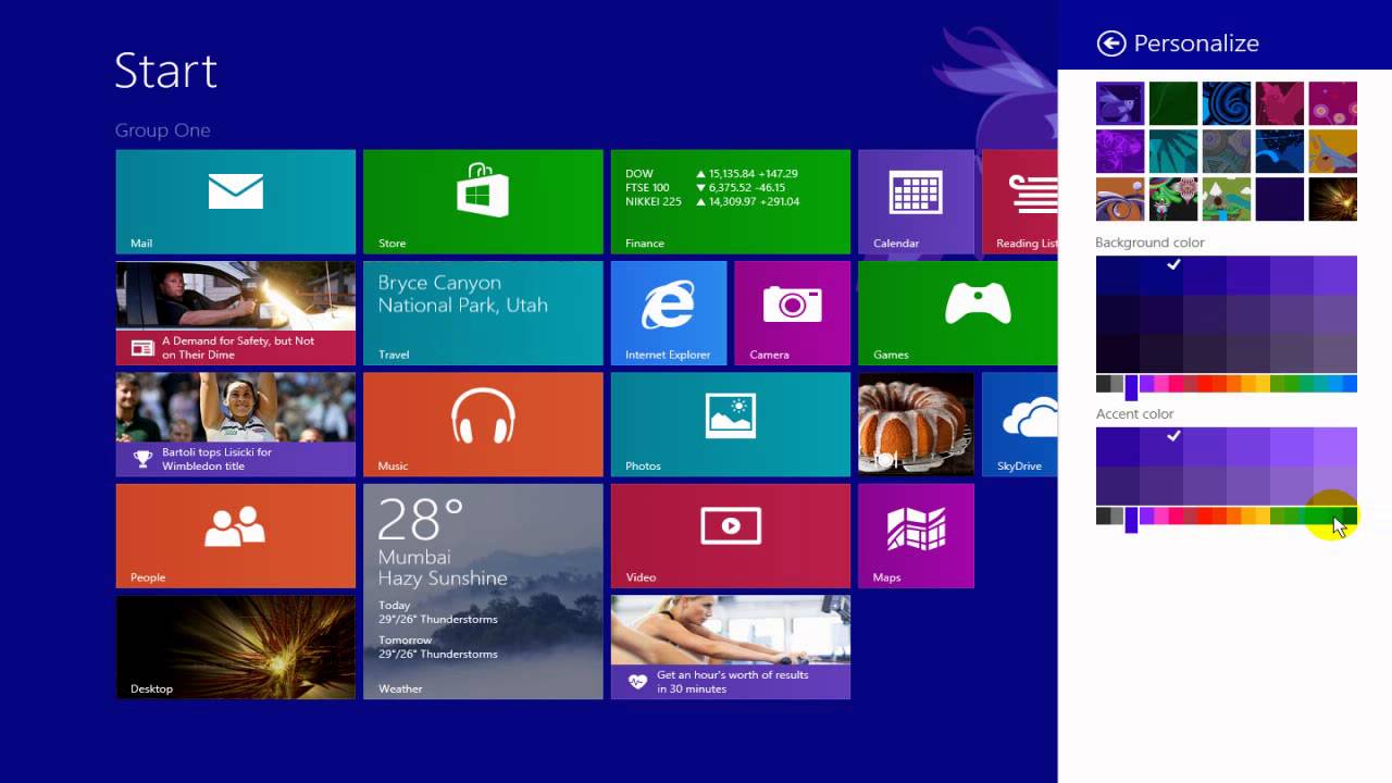 How to Change Windows 8 Start Screen Background Wallpaper ...