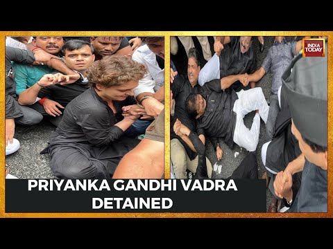 Watch: Priyanka Gandhi pulled & dragged off the street into detention; Congress protest video