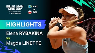 Billie Jean King Cup Qualifier - Kazakhstan vs Poland: Elena Rybakina vs Magda Linette (match highlights)