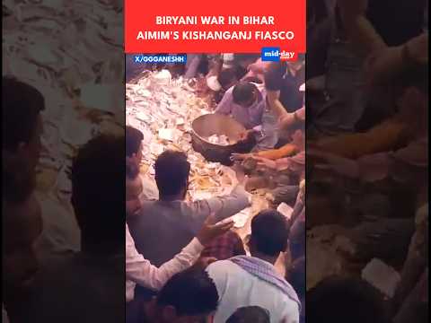 Biryani Brawl in Bihar AIMIM's Kishanganj Rally Turns into Food Frenzy WATCH