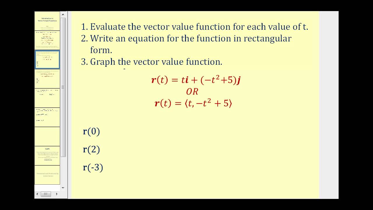 chapter 1 introduction to vector valued functions