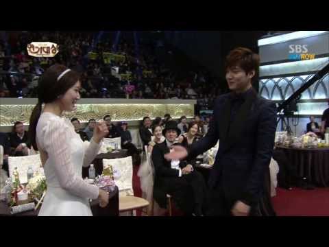 Park Shin Hye & Lee Min Ho at SBS AWARD 2013 , Moments / 720pHD
