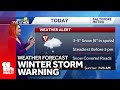 Maryland now under winter storm warning