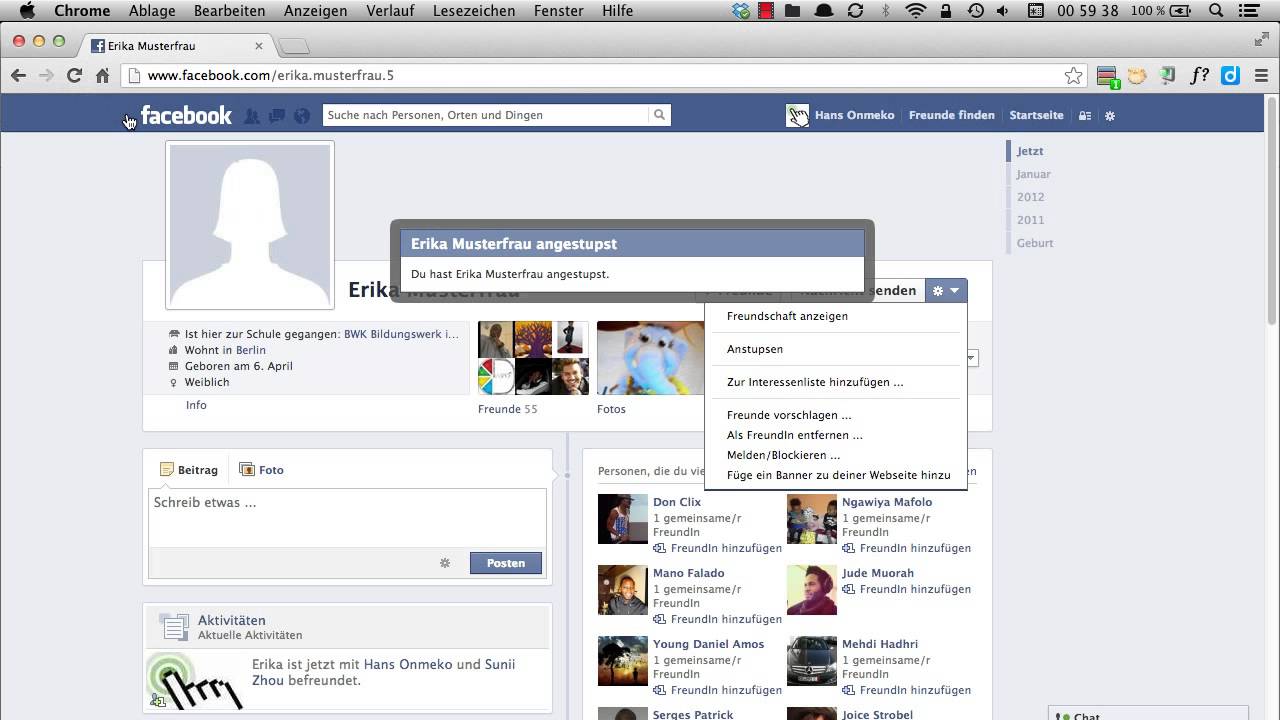 Facebook flirten anstupsen