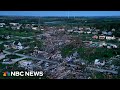 Drone video shows the extensive damage following the fatal Iowa tornado