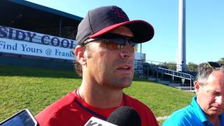 Cardinals manager Mike Matheny tells reporters Tuesday that top prospect Oscar Taveras has no chance to make team if he can't get on the field for games.