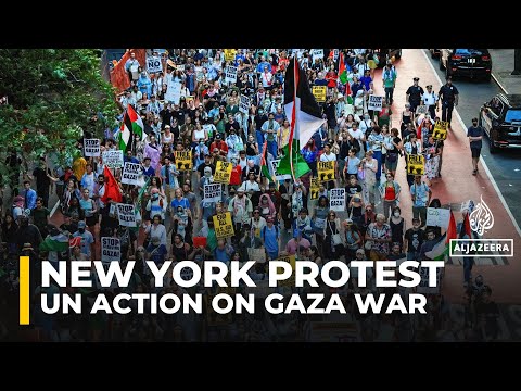 New York protesters urge UN, Guterres take decisive action against Israeli attacks on Gaza
