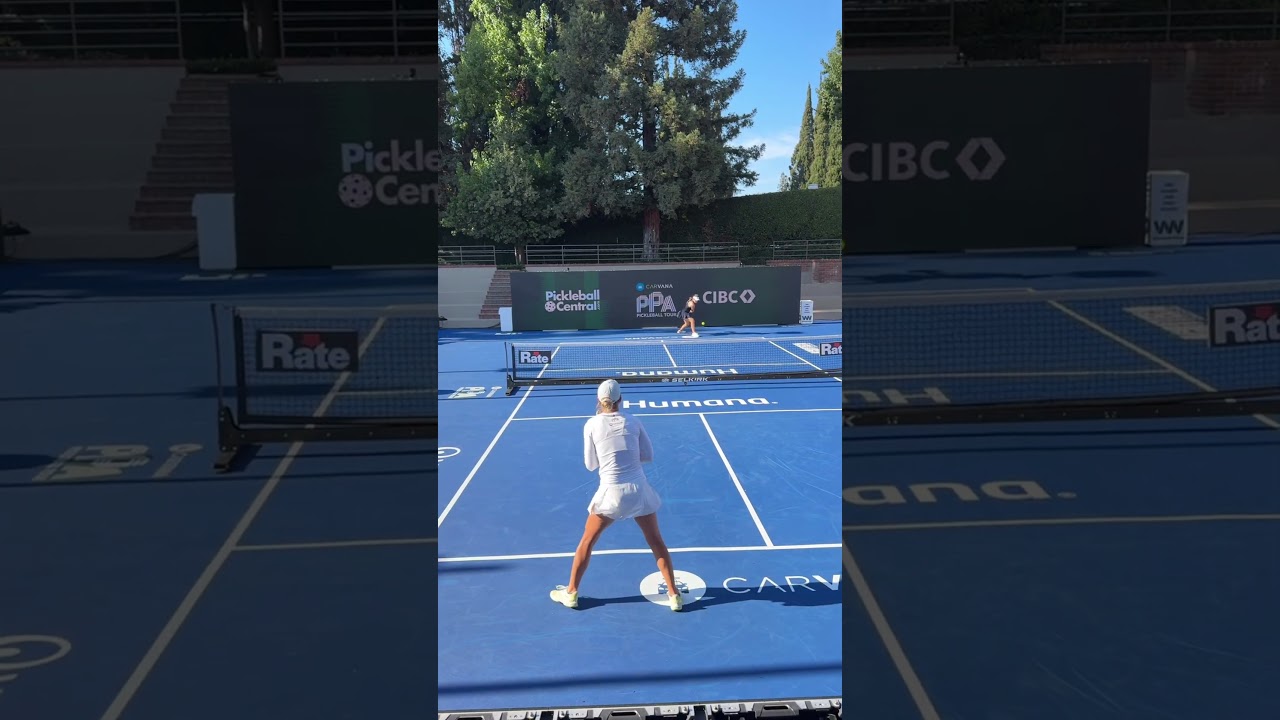 Kate Fahey lets out a scream after winning this intense pickleball point 🗣️