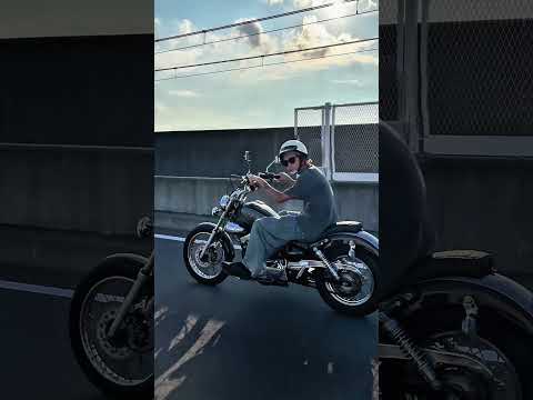 黒いバイク３台で真夏のツーリング