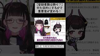 【チャンネル登録者って意味ないの？】活動・チャンネル運用目的によって重要度は違うはず… #切り抜き #shorts #vtuber #177