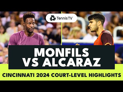 Carlos Alcaraz vs Gael Monfils Court-Level Highlights | Cincinnati 2024