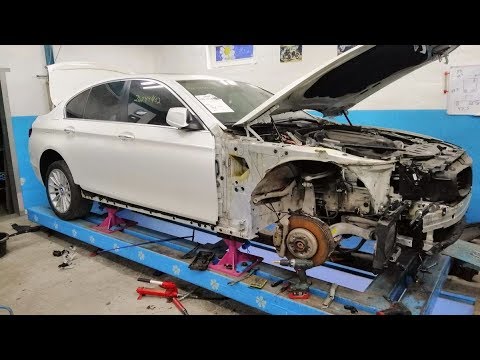 BMW 535i. День ремонта первый. Вытяжка, рихтовка, сварка алюминия. и т.д.