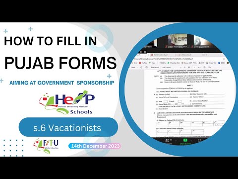 HOW TO FILL IN PUJAB FORMS  AIMING AT GOVERNMENT SPONSORSHIP.