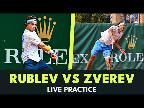 LIVE: Defending Champion Andrey Rublev and Alexander Zverev Practice | Monte Carlo 2024