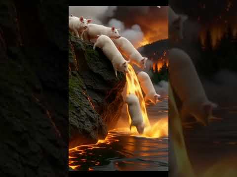 🐷🔥 "चार-पांच सूअर पहाड़ से गिरे आग की नदी में! क्या बच पाएंगे?"