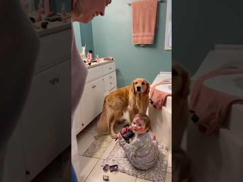 Mom Walks In On Baby Giving Dog a Makeover 🐶💄
