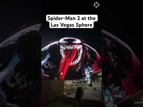 Venom, Spider-Man, and Spider-Man appear on the Sphere Las Vegas! #spiderman #venom #sphere #vegas