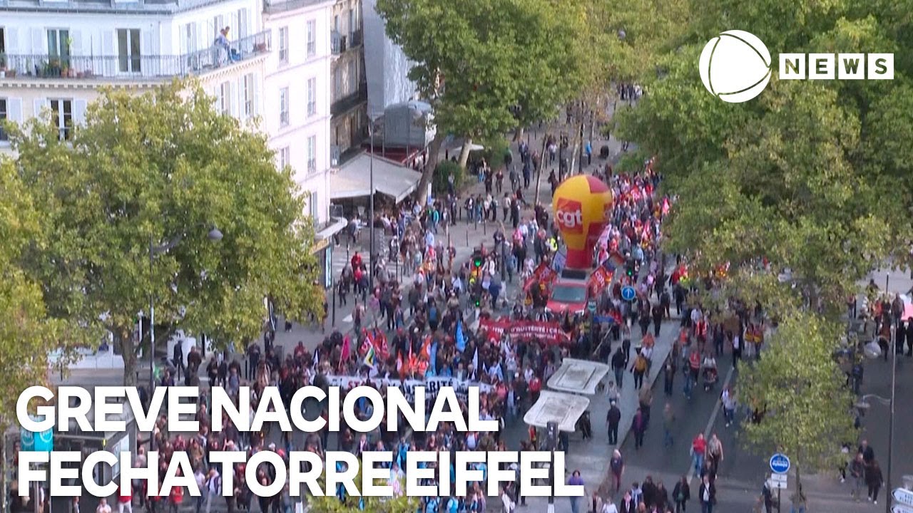 Greve nacional na França fecha Torre Eiffel e paralisa cidades