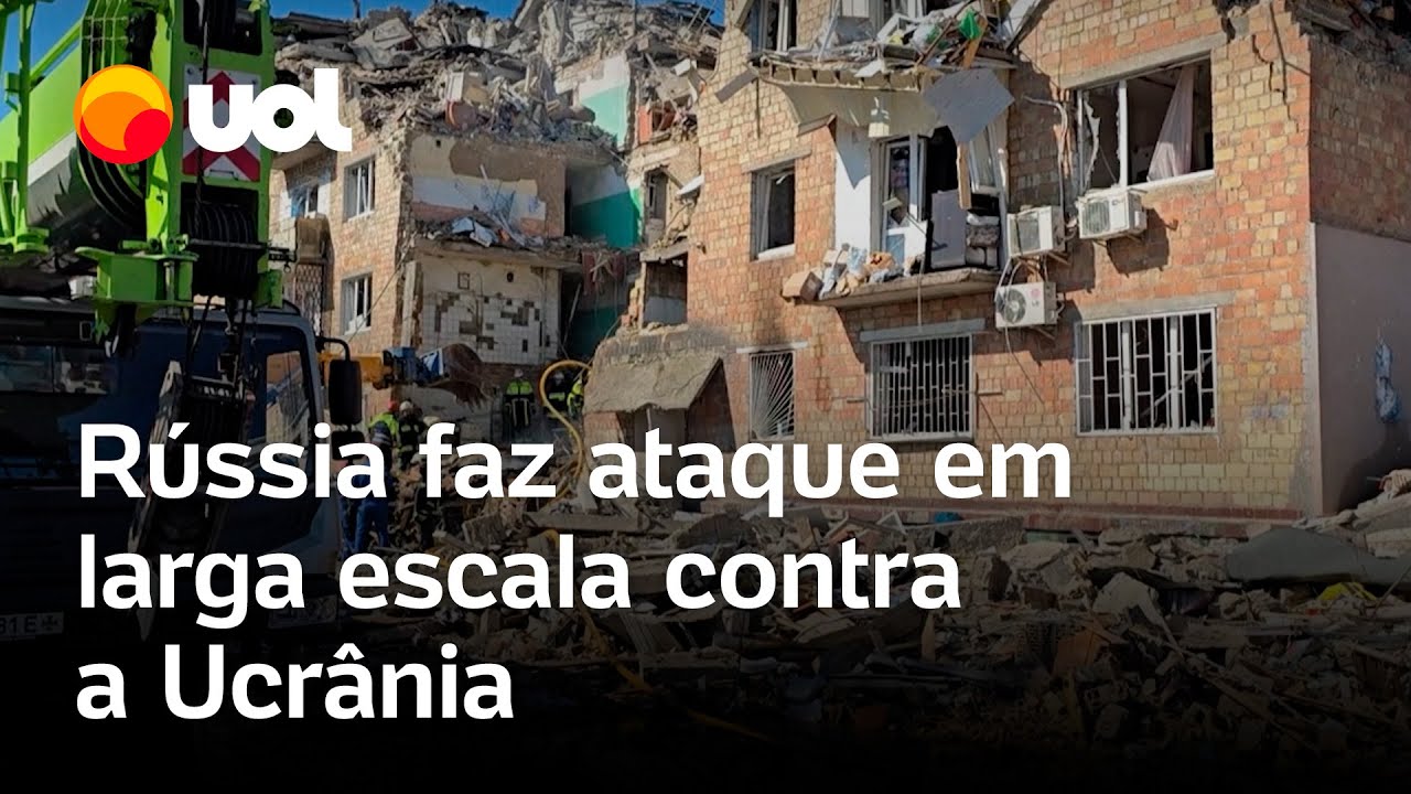 Rússia faz ataques massivos com mísseis e drones contra Kiev capital da Ucrânia veja vídeo
