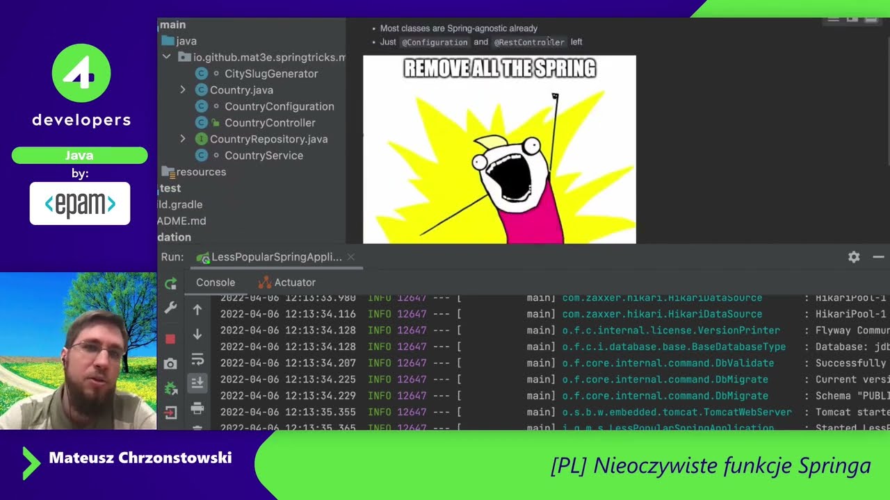 4Developers 2022: Mateusz Chrzonstowski nieoczywiste funkcje springa 4developers 2022 720p