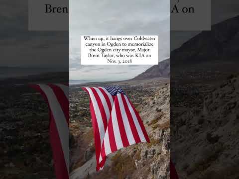 The largest free flying flag in America flies over Ogden, Utah! #america