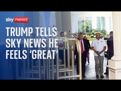 EXCLUSIVE: Trump tells Sky News he feels 'great' ahead of arraignment